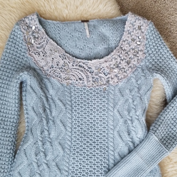 Free People Sweaters - Free People 💙 Lace & Cable Sweater